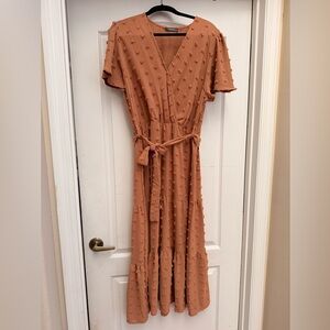 Light Brown Midi Dress
